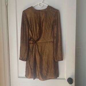 & other stories copper metallic dress